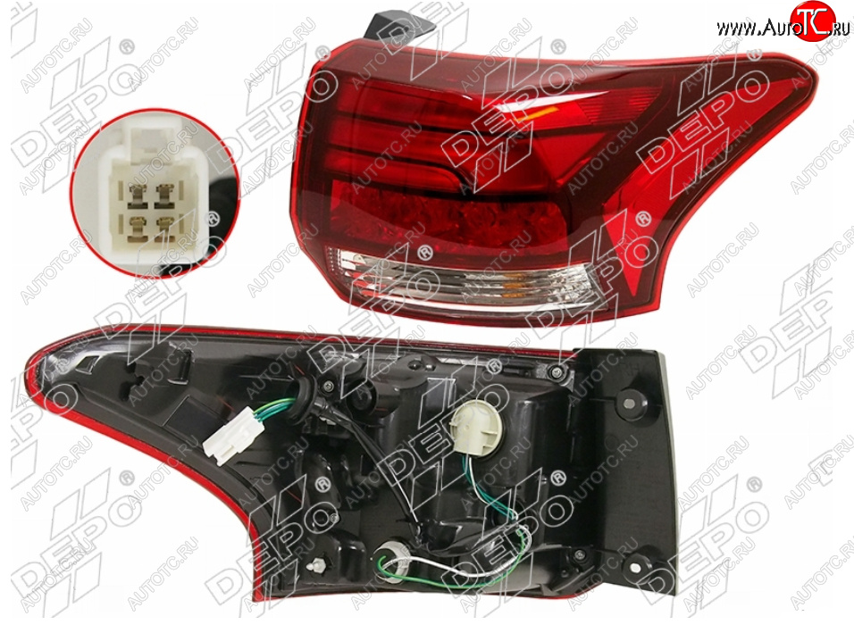 13 599 р. Правый фонарь задний DEPO Mitsubishi Outlander GF 2-ой рестайлинг (2015-2018)  с доставкой в г. Майкоп