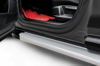 Порожки для ног Slitkoff Optima Mitsubishi Outlander  CW0W (2005-2012) дорестайлинг, рестайлинг (Silver)