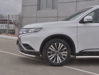 14 749 р. Защита переднего бампера (Ø42 мм, нержавейка) SLITKOFF Mitsubishi Outlander GF 3-ий рестайлинг (2018-2022)  с доставкой в г. Майкоп. Увеличить фотографию 3