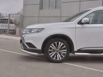 14 999 р. Защита переднего бампера (Ø 63 мм, нержавейка) SLITKOFF  Mitsubishi Outlander  GF (2018-2022) 3-ий рестайлинг  с доставкой в г. Майкоп. Увеличить фотографию 4