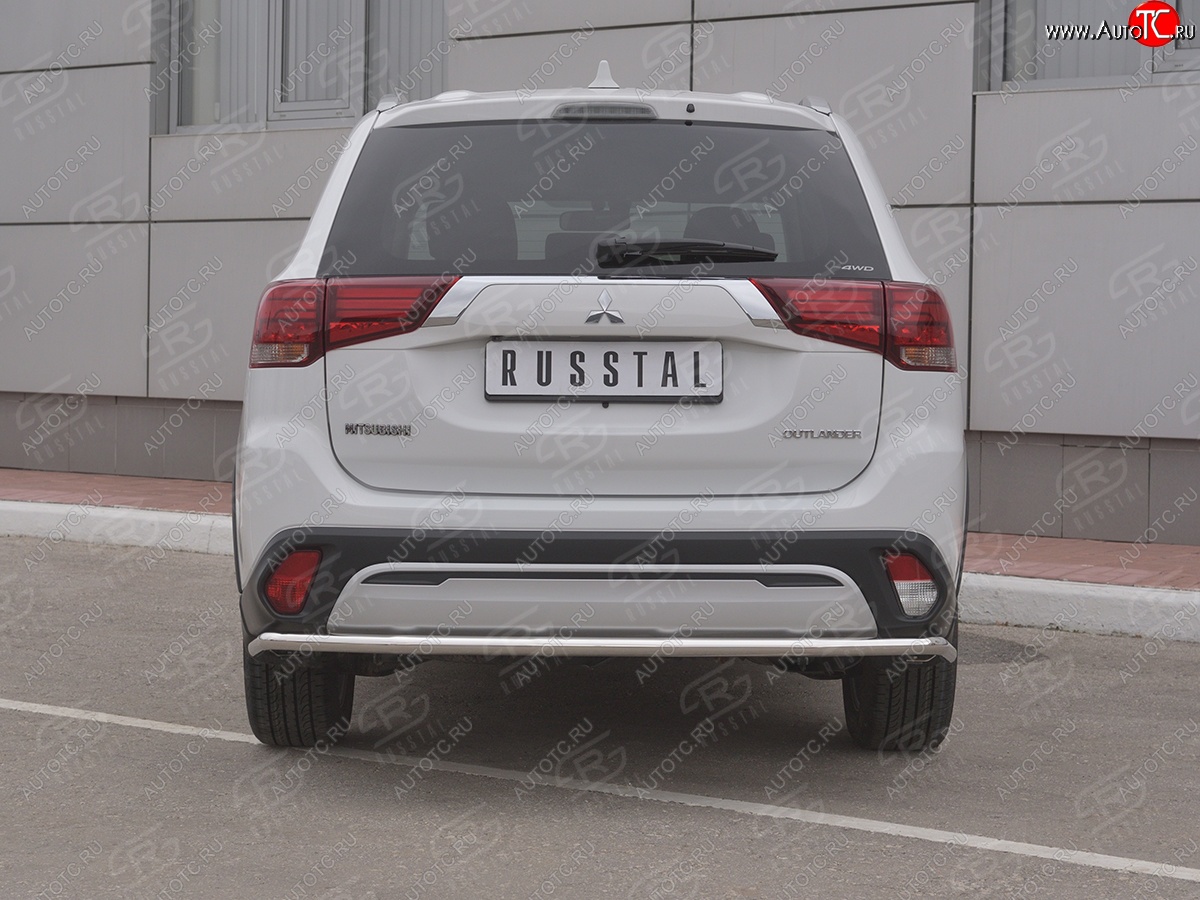14 599 р. Защита заднего бампера (Ø42 мм, нержавейка) SLITKOFF Mitsubishi Outlander GF 3-ий рестайлинг (2018-2022)  с доставкой в г. Майкоп