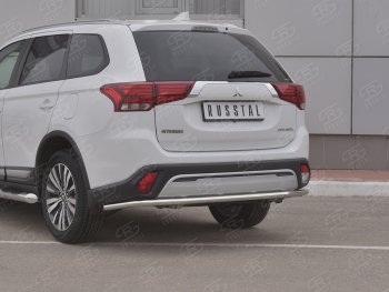 14 599 р. Защита заднего бампера (Ø42 мм, нержавейка) SLITKOFF Mitsubishi Outlander GF 3-ий рестайлинг (2018-2022)  с доставкой в г. Майкоп. Увеличить фотографию 2