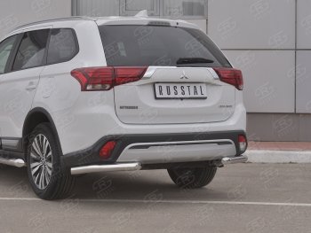 12 499 р. Защита заднего бампера (Ø63 мм уголки, нержавейка) SLITKOFF Mitsubishi Outlander GF 3-ий рестайлинг (2018-2022)  с доставкой в г. Майкоп. Увеличить фотографию 3