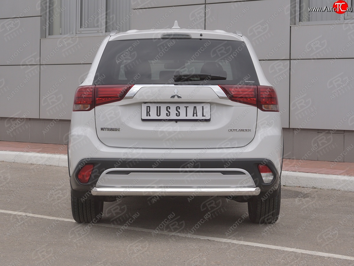 14 999 р. Защита заднего бампера (Ø63 мм, нержавейка) SLITKOFF Mitsubishi Outlander GF 3-ий рестайлинг (2018-2022)  с доставкой в г. Майкоп