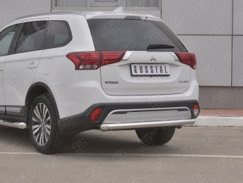 14 999 р. Защита заднего бампера (Ø63 мм, нержавейка) SLITKOFF Mitsubishi Outlander GF 3-ий рестайлинг (2018-2022)  с доставкой в г. Майкоп. Увеличить фотографию 2