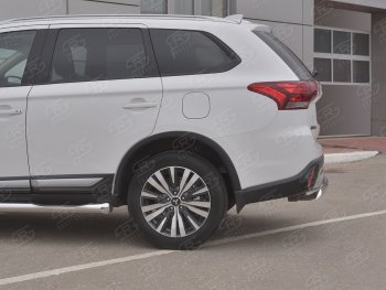 12 749 р. Защита заднего бампера (Ø75x42 мм, нержавейка) Russtal Mitsubishi Outlander GF 3-ий рестайлинг (2018-2022)  с доставкой в г. Майкоп. Увеличить фотографию 3