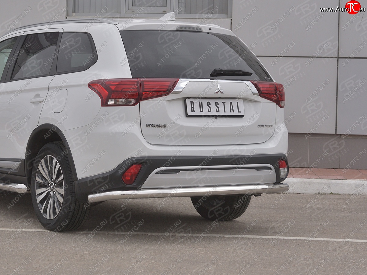 16 799 р. Защита заднего бампера (Ø63 мм, нержавейка) RUSSTAL Mitsubishi Outlander GF 3-ий рестайлинг (2018-2022)  с доставкой в г. Майкоп