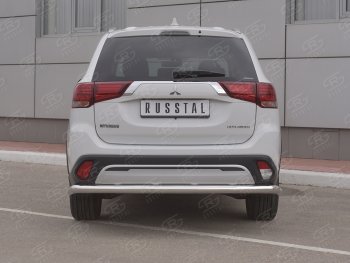 16 799 р. Защита заднего бампера (Ø63 мм, нержавейка) RUSSTAL Mitsubishi Outlander GF 3-ий рестайлинг (2018-2022)  с доставкой в г. Майкоп. Увеличить фотографию 2