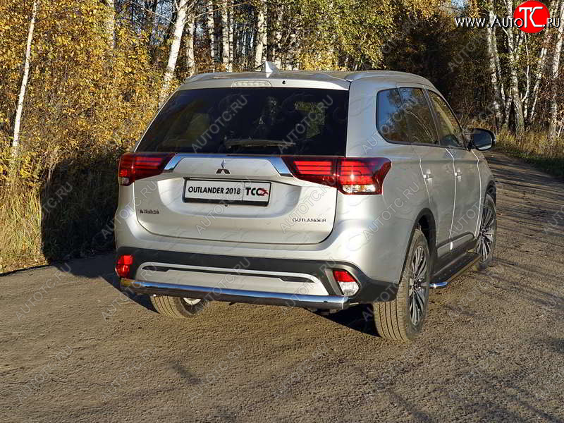 23 899 р. Защита заднего бампера (овальная) ТСС (нержавейка d75х42 мм) Mitsubishi Outlander GF 3-ий рестайлинг (2018-2022)  с доставкой в г. Майкоп