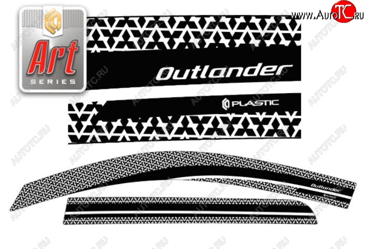 2 199 р. Дефлектора окон CA-Plastic  Mitsubishi Outlander  XL (2005-2009) (CW)  дорестайлинг (Серия Art графит, Без хром.молдинга)  с доставкой в г. Майкоп