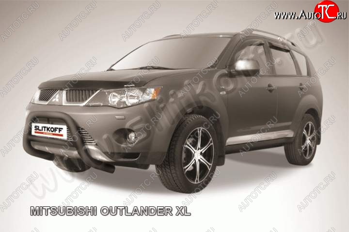 23 599 р. Кенгурятник d76 низкий Mitsubishi Outlander XL (CW)  дорестайлинг (2005-2009) (Цвет: серебристый)  с доставкой в г. Майкоп