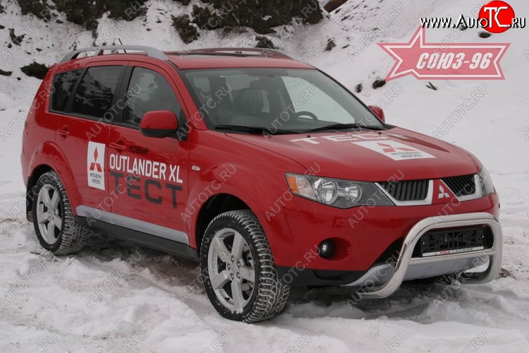 12 149 р. Защита переднего бампера Souz-96 (d76) Mitsubishi Outlander XL (CW)  дорестайлинг (2005-2009)  с доставкой в г. Майкоп