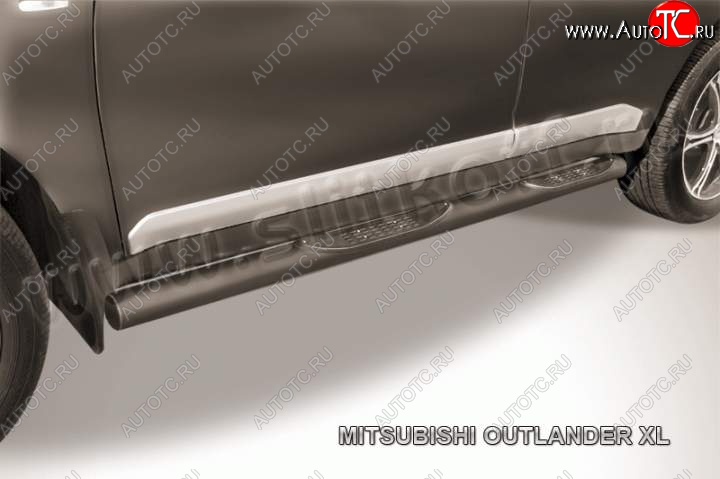 12 399 р. Защита порогов Slitkoff  Mitsubishi Outlander  XL (2005-2009) (CW)  дорестайлинг (Цвет: серебристый)  с доставкой в г. Майкоп