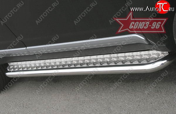 14 399 р. Защита порогов с листом Souz-96 (d60). Mitsubishi Outlander XL (CW)  дорестайлинг (2005-2009)  с доставкой в г. Майкоп