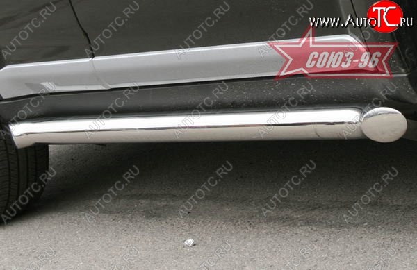 14 129 р. Защита порогов Souz-96 (d76) Mitsubishi Outlander XL (CW)  дорестайлинг (2005-2009)  с доставкой в г. Майкоп