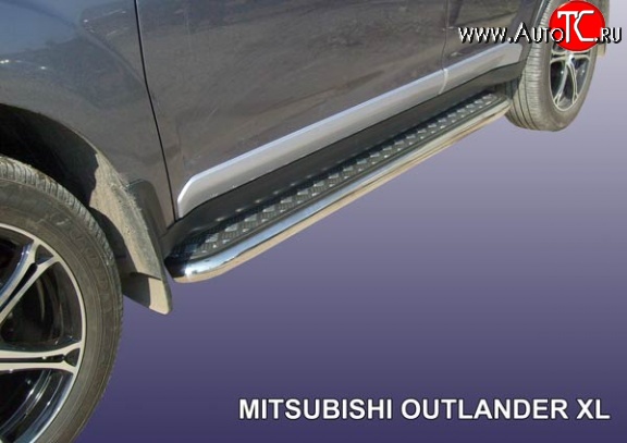 16 999 р. Широкая защита порогов Slitkoff Mitsubishi Outlander XL (CW)  дорестайлинг (2005-2009)  с доставкой в г. Майкоп