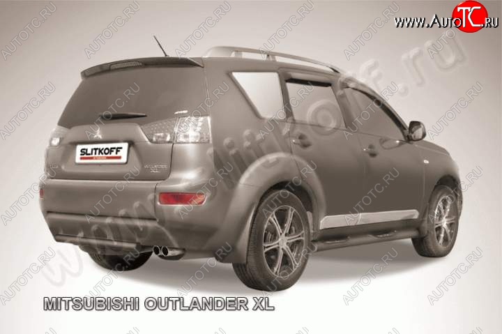 6 399 р. Защита задняя Slitkoff  Mitsubishi Outlander  XL (2005-2009) (CW)  дорестайлинг (Цвет: серебристый)  с доставкой в г. Майкоп
