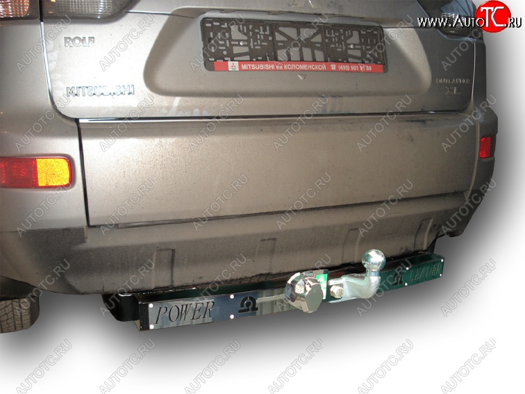 12 349 р. Фаркоп Лидер Плюс (съемный шар тип F, с нержавеющей пластиной) Mitsubishi Outlander XL (CW)  рестайлинг (2010-2013) (Без электропакета)  с доставкой в г. Майкоп