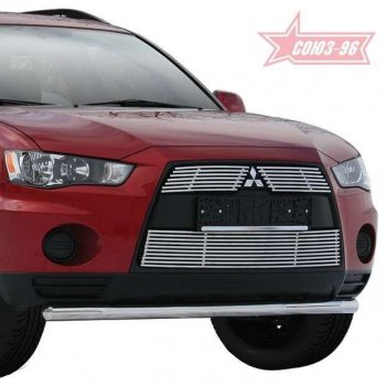 Декоративный элемент воздухозаборника Souz96 нержавеющая сталь Mitsubishi Outlander XL (CW)  рестайлинг (2010-2013) (Черные 10 мм)