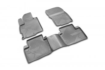 Комплект ковриков салона Element (полиуретан) Mitsubishi Outlander XL (CW)  рестайлинг (2010-2013) (Серые)