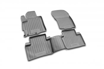 Комплект 3D ковриков салона Element (полиуретан) Mitsubishi Outlander XL (CW)  рестайлинг (2010-2013) (Черные)