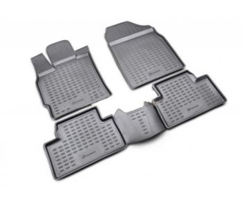 Комплект ковриков салона Element (полиуретан) Mitsubishi Outlander XL (CW)  рестайлинг (2010-2013) (Черные)