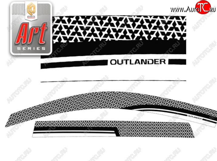 2 199 р. Дефлектора окон CA-Plastic  Mitsubishi Outlander  GF (2012-2014) дорестайлинг (Серия Art серебро, Без хром.молдинга)  с доставкой в г. Майкоп