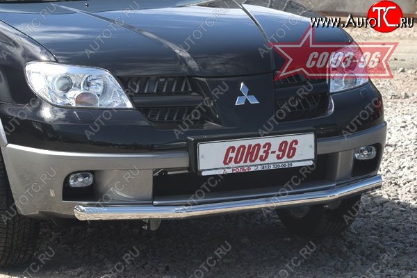 9 584 р. Защита переднего бампера одинарная Souz-96 (d60) Mitsubishi Outlander CU (2003-2009)  с доставкой в г. Майкоп