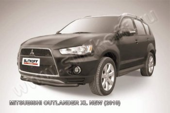 Защита переднего бампер Slitkoff Mitsubishi Outlander  XL (2010-2013) (CW)  рестайлинг