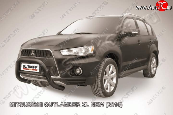 23 599 р. Кенгурятник d76 низкий Mitsubishi Outlander XL (CW)  рестайлинг (2010-2013) (Цвет: серебристый)  с доставкой в г. Майкоп