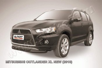 Защита переднего бампер Slitkoff Mitsubishi Outlander  XL (2010-2013) (CW)  рестайлинг