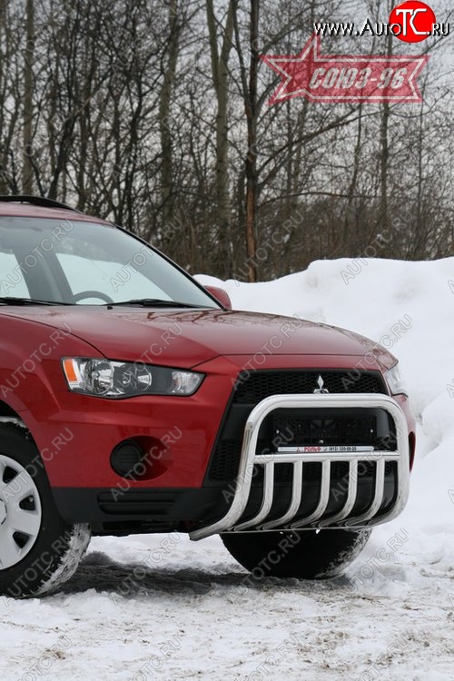 16 064 р. Защита переднего бампера Souz-96 (d60) Mitsubishi Outlander XL (CW)  рестайлинг (2010-2013)  с доставкой в г. Майкоп