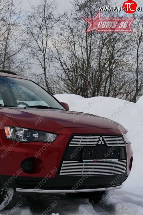 8 729 р. Защита переднего бампера из одинарной трубы диаметром 42мм Souz-96 Mitsubishi Outlander XL (CW)  рестайлинг (2010-2013)  с доставкой в г. Майкоп