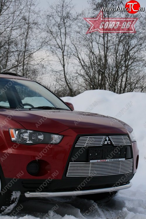 9 809 р. Защита переднего бампера из одинарной трубы (d60) Souz-96 Mitsubishi Outlander XL (CW)  рестайлинг (2010-2013)  с доставкой в г. Майкоп