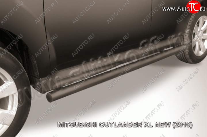 9 899 р. Защита порогов Slitkoff  Mitsubishi Outlander  XL (2010-2013) (CW)  рестайлинг (Цвет: серебристый)  с доставкой в г. Майкоп
