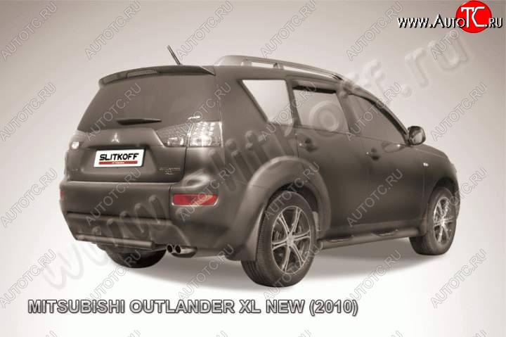 6 399 р. Защита задняя Slitkoff Mitsubishi Outlander XL (CW)  рестайлинг (2010-2013) (Цвет: серебристый)  с доставкой в г. Майкоп