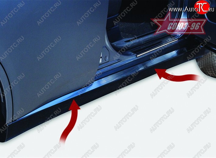 2 339 р. Накладка на пороги Souz-96 Mitsubishi Outlander GF дорестайлинг (2012-2014)  с доставкой в г. Майкоп