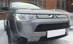 4 299 р. Сетка на бампер Russtal (черная) Mitsubishi Outlander GF дорестайлинг (2012-2014)  с доставкой в г. Майкоп. Увеличить фотографию 4