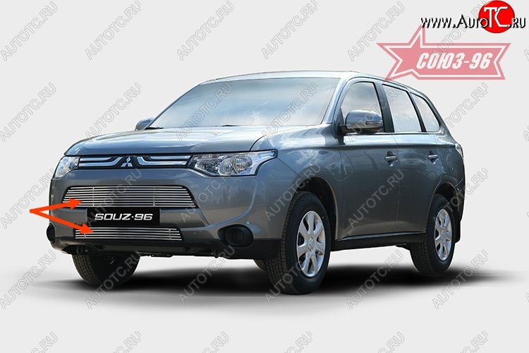 8 414 р. Декоративный элемент воздухозаборника Souz-96 (d10) Mitsubishi Outlander GF дорестайлинг (2012-2014)  с доставкой в г. Майкоп