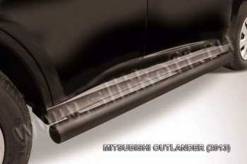 Защита порогов Slitkoff Mitsubishi Outlander  GF (2012-2014) дорестайлинг