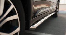 52 999 р. Защита порогов из круглой трубы диаметром 63 мм (рестайлинг) Russtal Mitsubishi Outlander GF 2-ой рестайлинг (2015-2018) (Защита порогов с со скосами на торцах (вариант 1))  с доставкой в г. Майкоп. Увеличить фотографию 3
