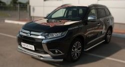 24 649 р. Широкая защита порогов SLITKOFF Mitsubishi Outlander GF 2-ой рестайлинг (2015-2018)  с доставкой в г. Майкоп. Увеличить фотографию 4