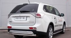 16 899 р. Защита заднего бампера (Ø63 и 42 мм, нержавейка) SLITKOFF  Mitsubishi Outlander  GF (2014-2016) 1-ый рестайлинг  с доставкой в г. Майкоп. Увеличить фотографию 2