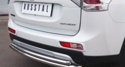 16 899 р. Защита заднего бампера (Ø63 и 42 мм, нержавейка) SLITKOFF  Mitsubishi Outlander  GF (2014-2016) 1-ый рестайлинг  с доставкой в г. Майкоп. Увеличить фотографию 3