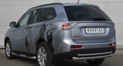 14 449 р. Защита заднего бампера (Ø76 и 42 мм, нержавейка) SLITKOFF  Mitsubishi Outlander  GF (2012-2014) дорестайлинг  с доставкой в г. Майкоп. Увеличить фотографию 4