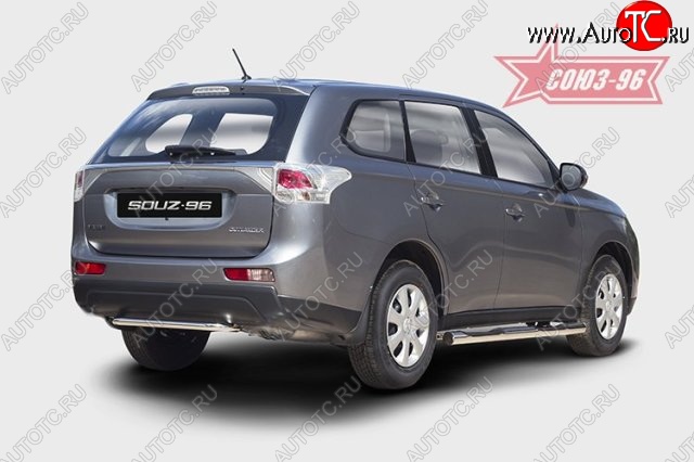 9 359 р. Узкая защита заднего бампера (d42) Souz-96 Mitsubishi Outlander GF дорестайлинг (2012-2014)  с доставкой в г. Майкоп