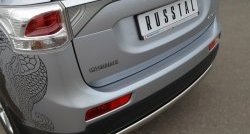 11 599 р. Защита заднего бампера (Ø75x42 мм, нержавейка) Russtal Mitsubishi Outlander GF дорестайлинг (2012-2014)  с доставкой в г. Майкоп. Увеличить фотографию 2
