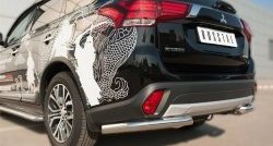 12 899 р. Защита заднего бампера (Ø63 мм уголки, нержавейка) SLITKOFF  Mitsubishi Outlander  GF (2014-2016) 1-ый рестайлинг  с доставкой в г. Майкоп. Увеличить фотографию 2
