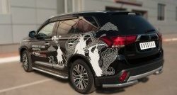 12 899 р. Защита заднего бампера (Ø63 мм уголки, нержавейка) SLITKOFF  Mitsubishi Outlander  GF (2014-2016) 1-ый рестайлинг  с доставкой в г. Майкоп. Увеличить фотографию 4