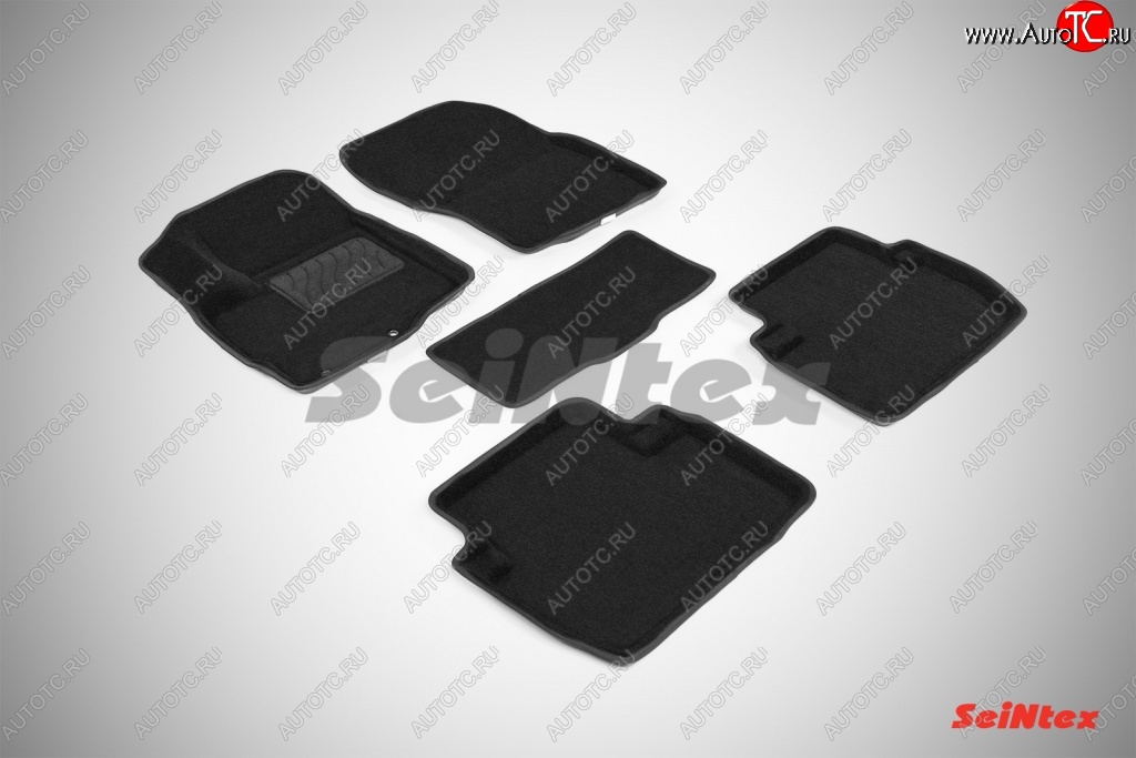 5 449 р. Износостойкие коврики в салон 3D Seintex (черн, компл) Mitsubishi Outlander GF дорестайлинг (2012-2014)  с доставкой в г. Майкоп